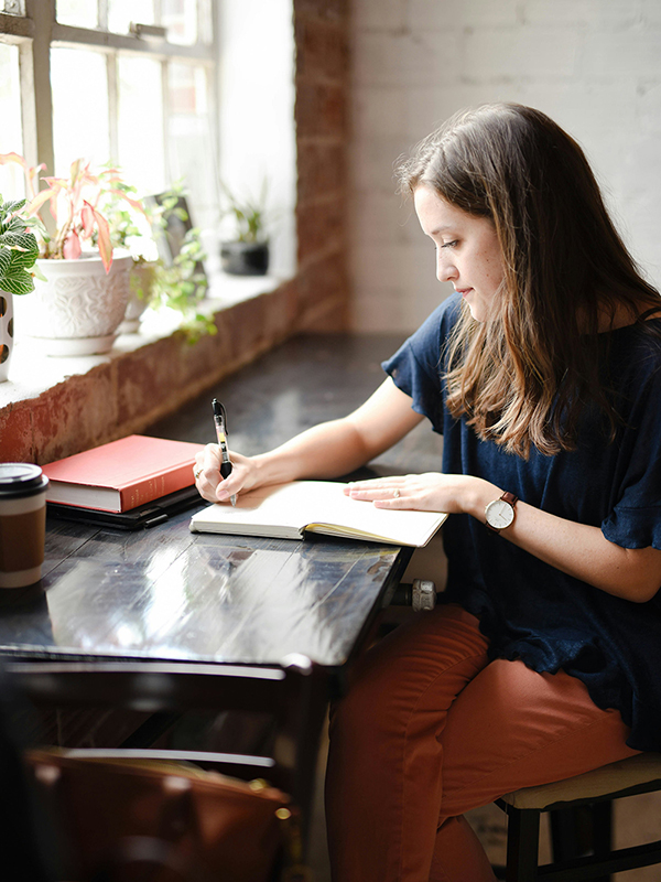 young woman in a Salmon Arm cafe