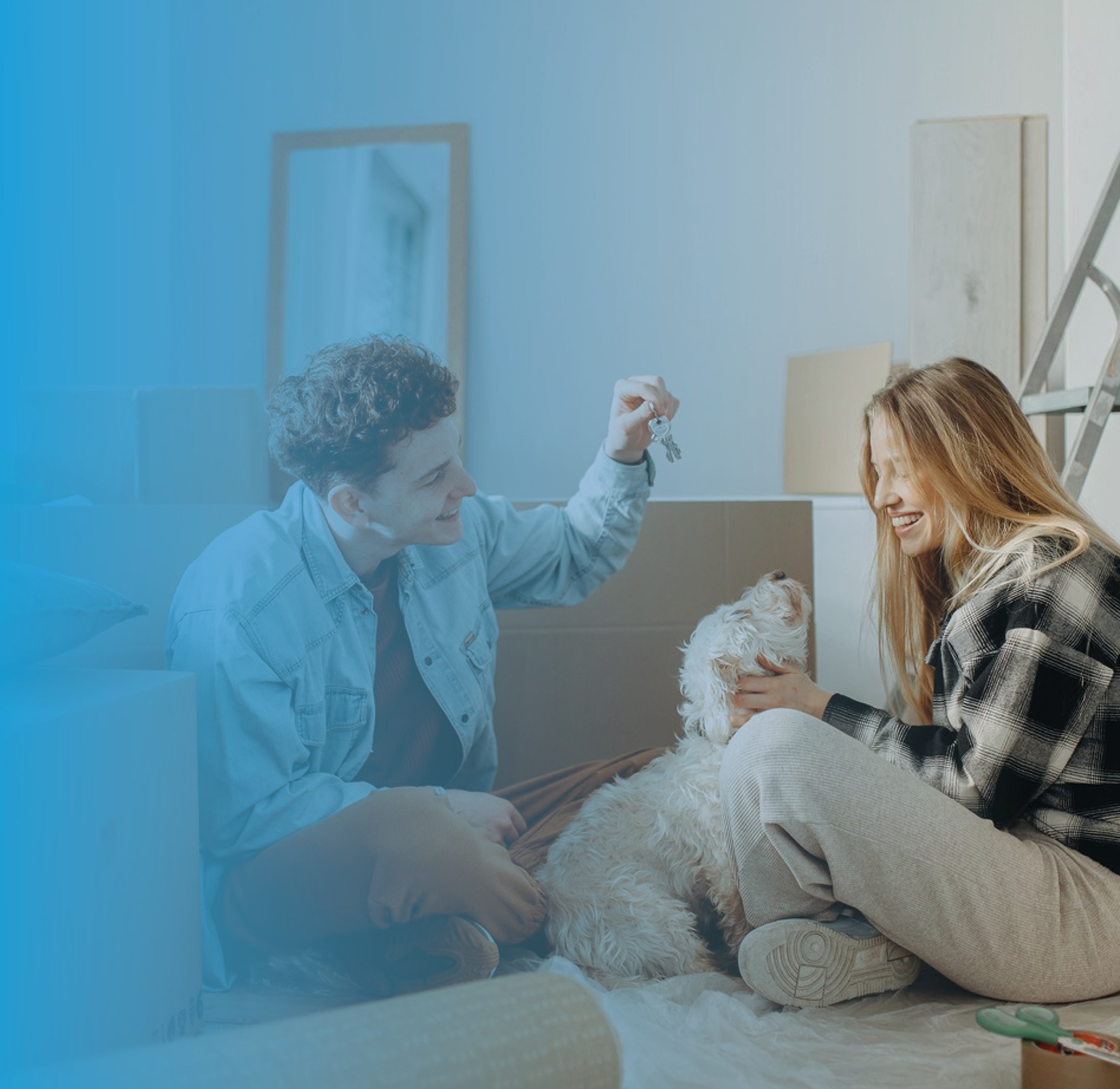 a young couple in a new house